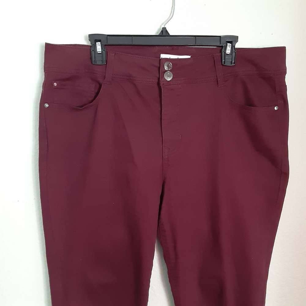 ANGELS burgundy stretch 5 pocket jeans
